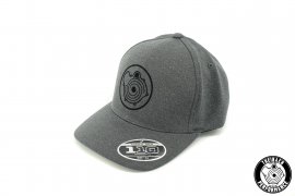 Felxfit cap in dark gray with G-Lader logo - curved peak