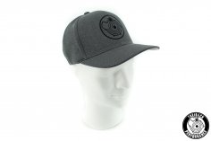 Felxfit cap in dark gray with G-Lader logo - curved peak